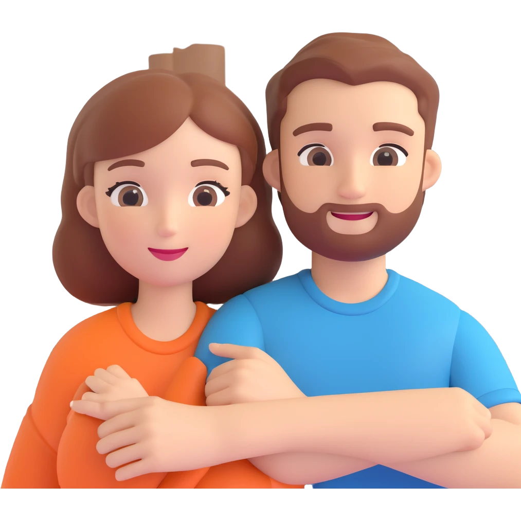 couple posing, close up pose, living room background emoji