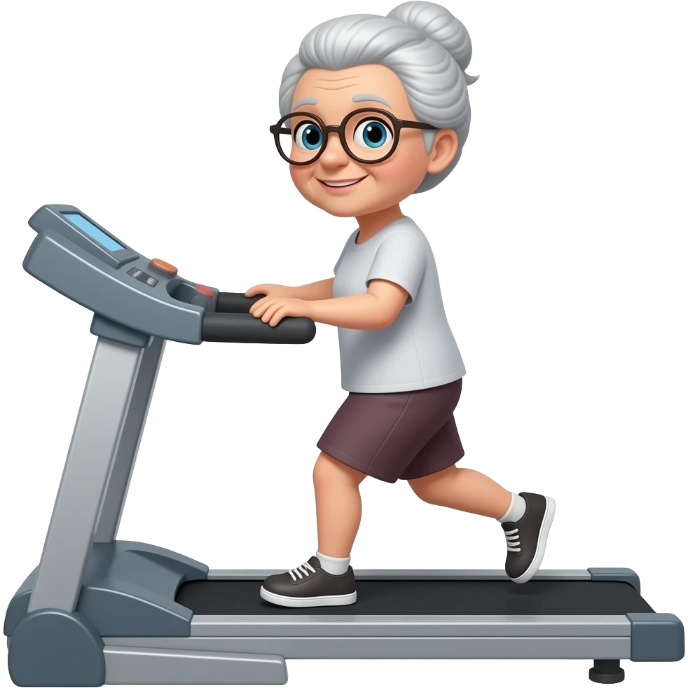 Granny on a treadmill emoji