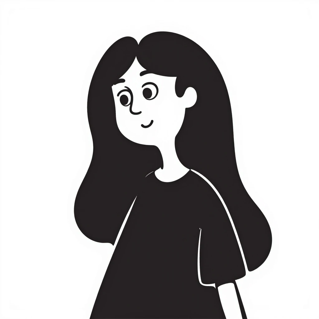 A girl with long black hair and fair skin emoji