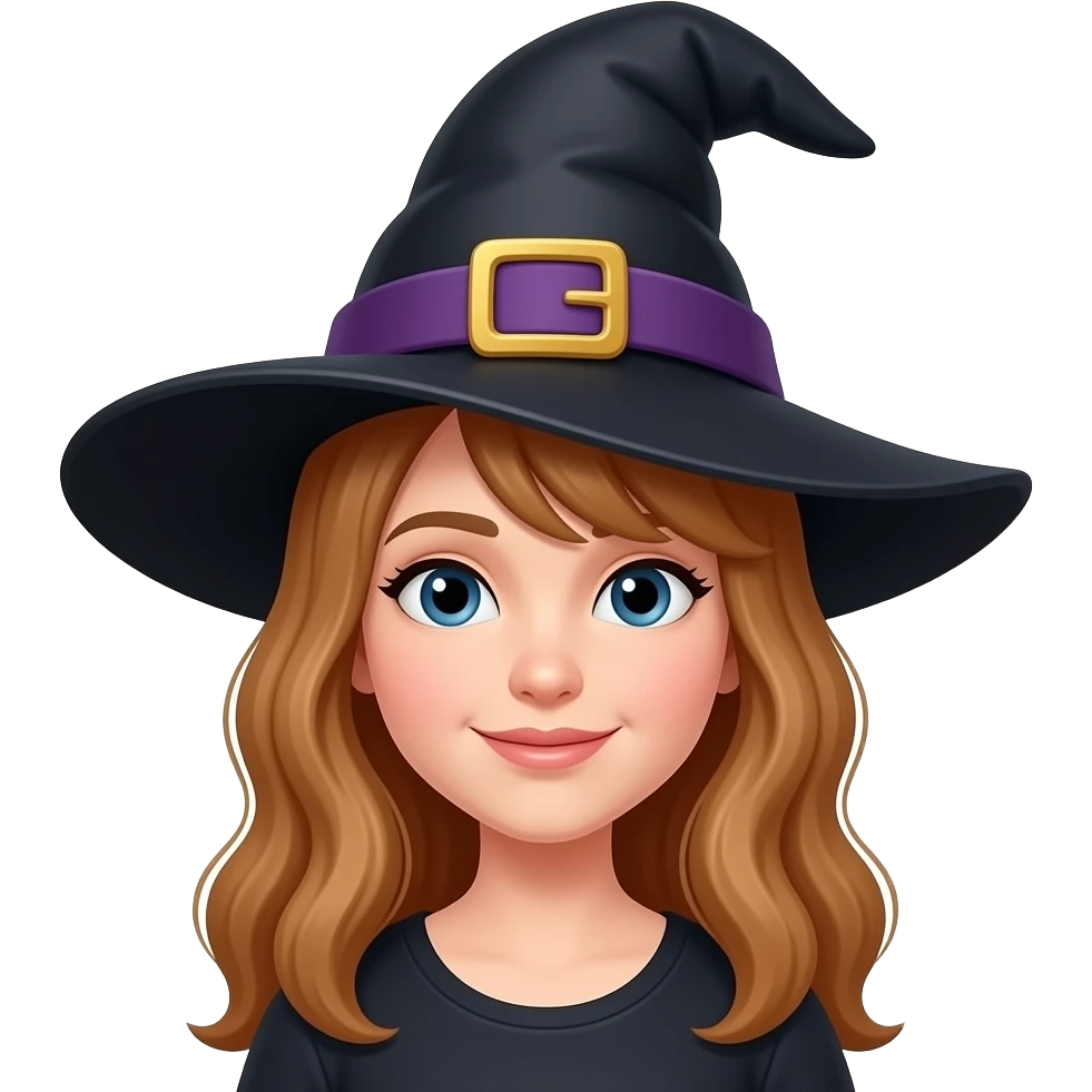 Add a witch hat to this picture emoji