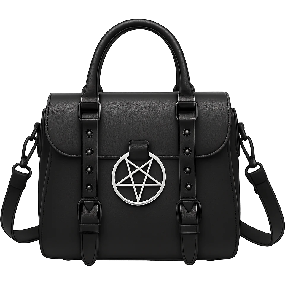 Back white goth purse without background emoji