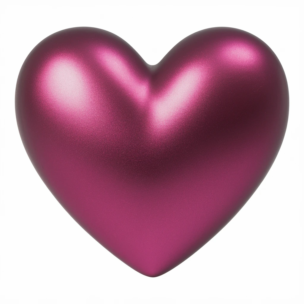 heart with a metallic magenta finish emoji