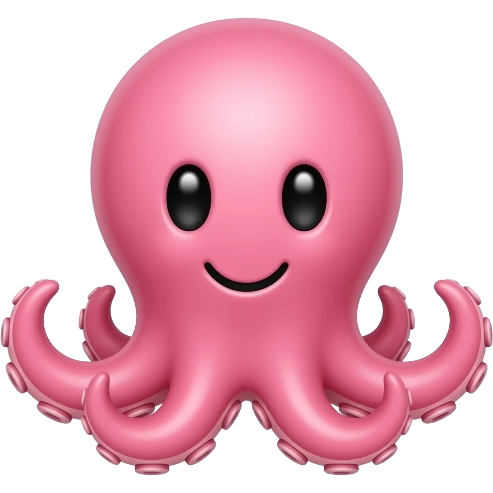 Gozleri . Olan ve ağızı 3 şeklinde olan bir pembe bir ahtapot emoji