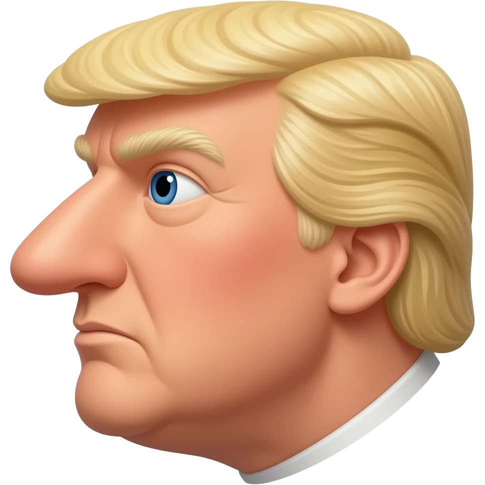 Trump profile with long nose emoji