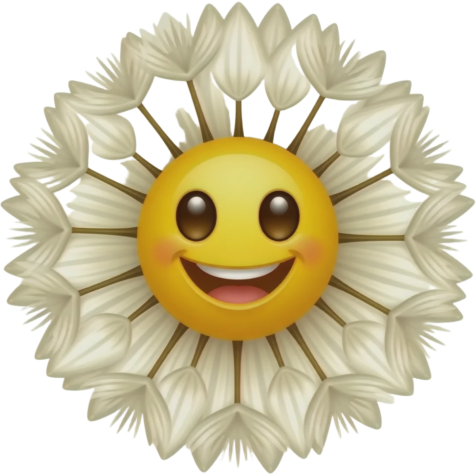 Happy like sun dendelion flower emoji