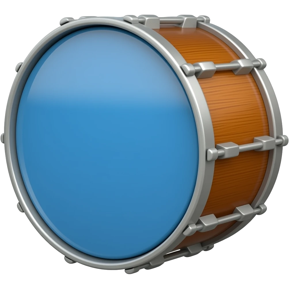 Make an emoji of a bass drum and make it blue in the middle and not brown emoji