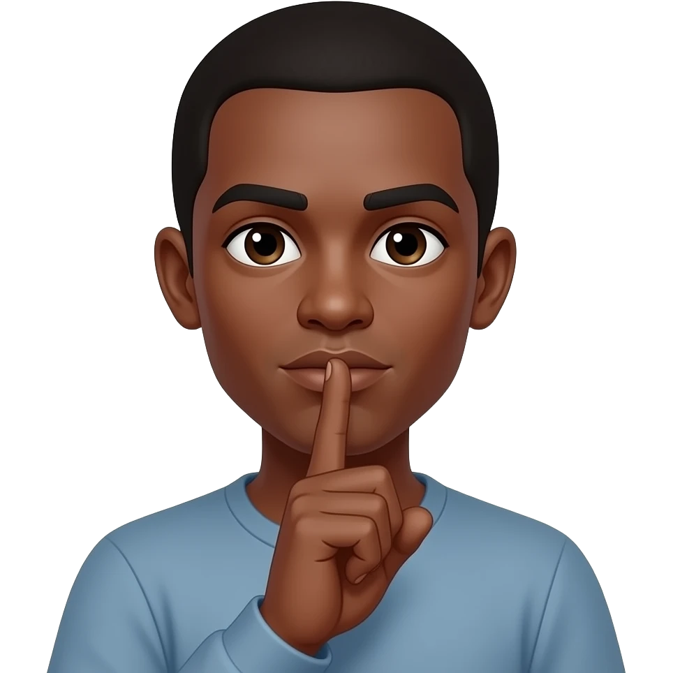 Omerta emoji en noir emoji