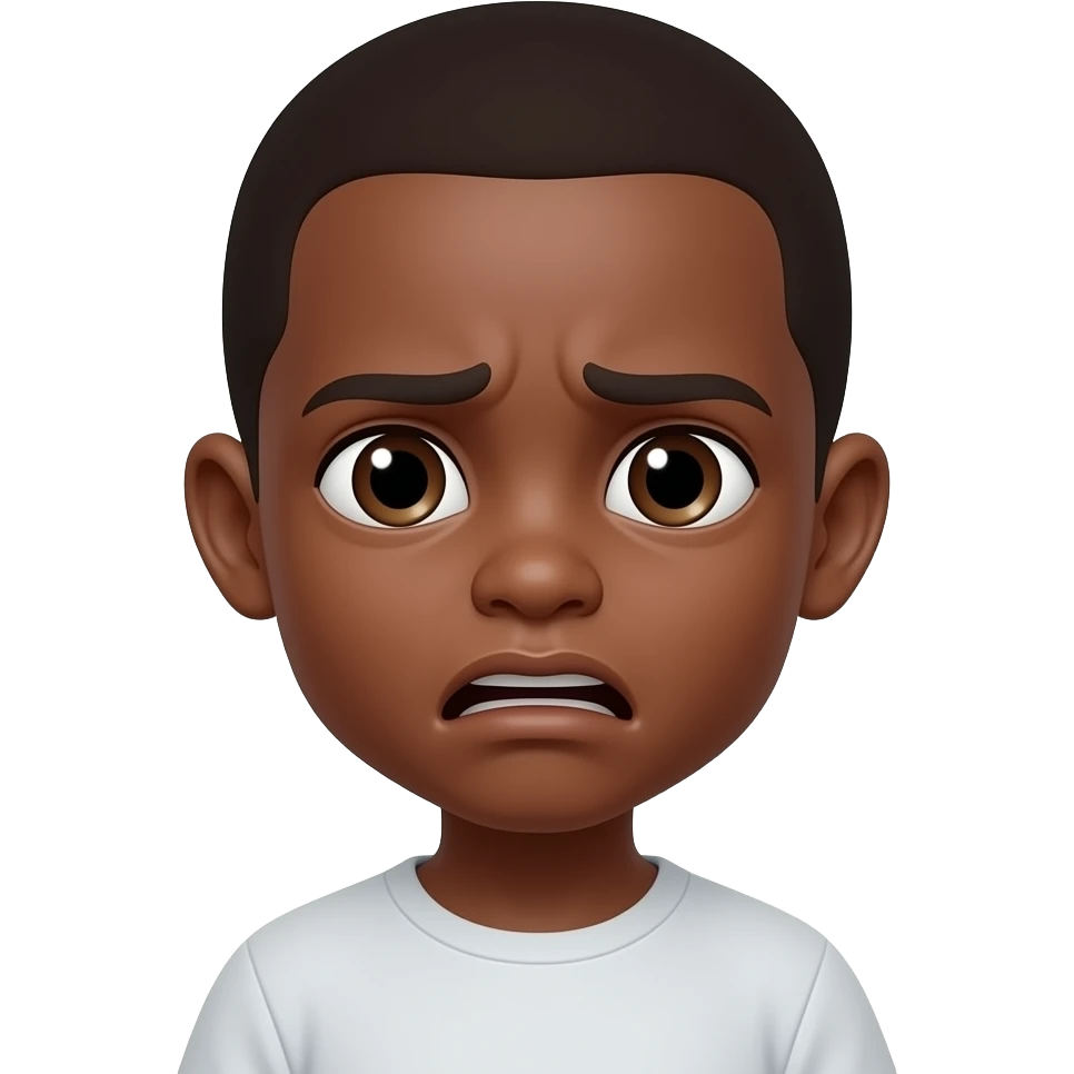 enfant noir qui a peur emoji