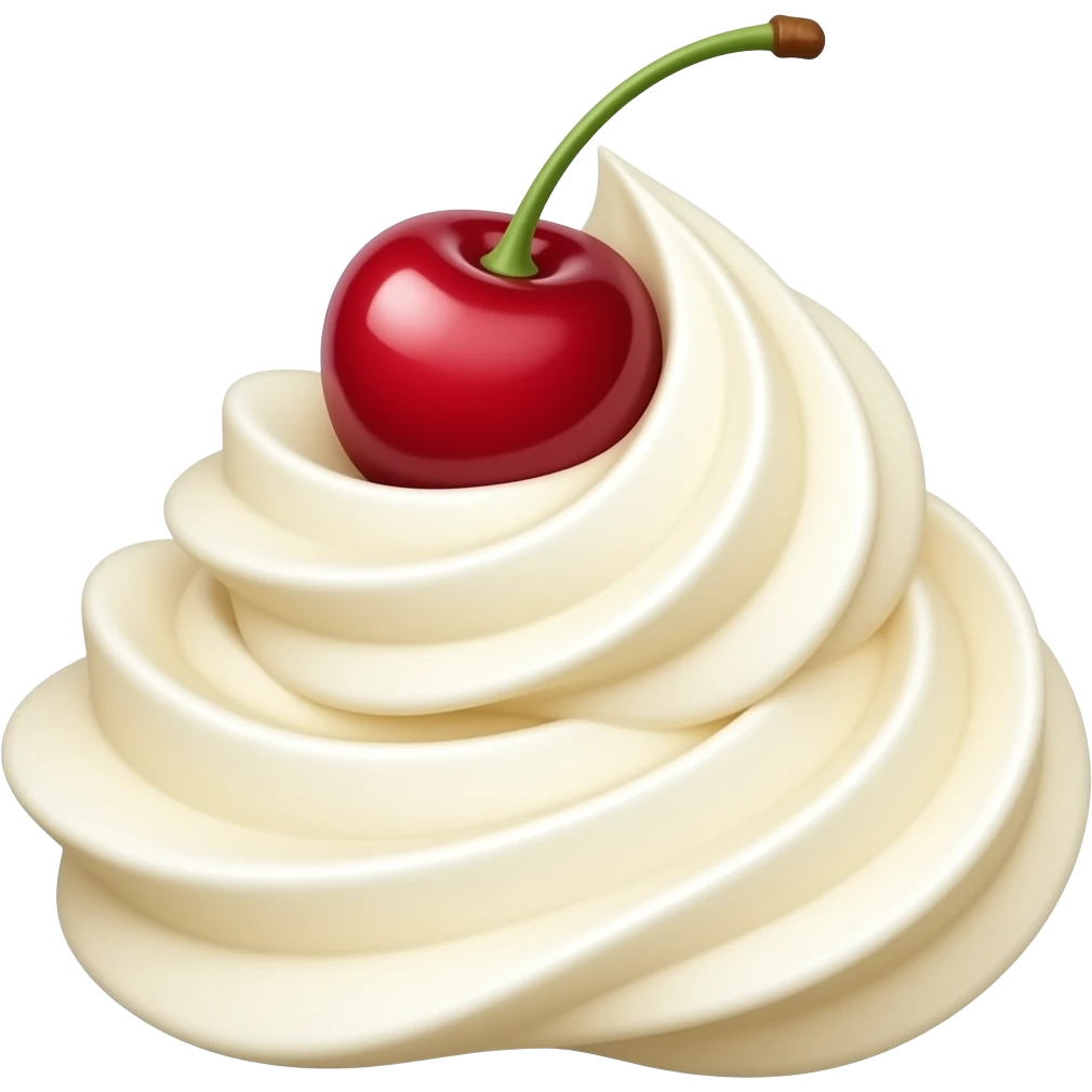 A vanilla swirl with a cherry on top emoji