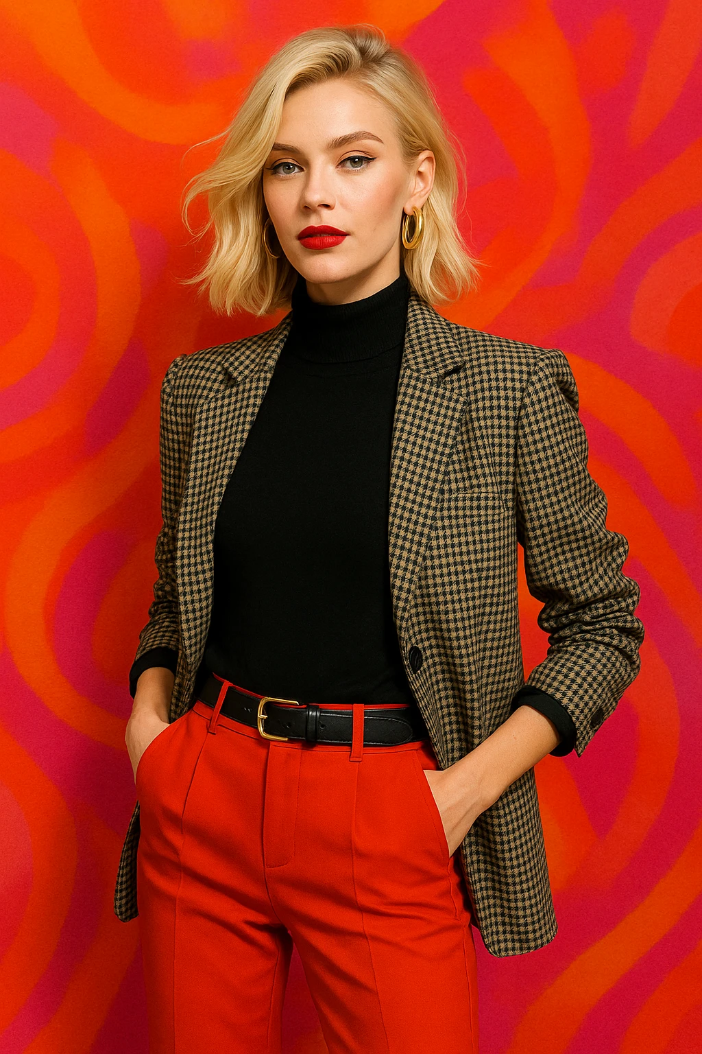 a lady with blond hair, distinct style 3 emoji