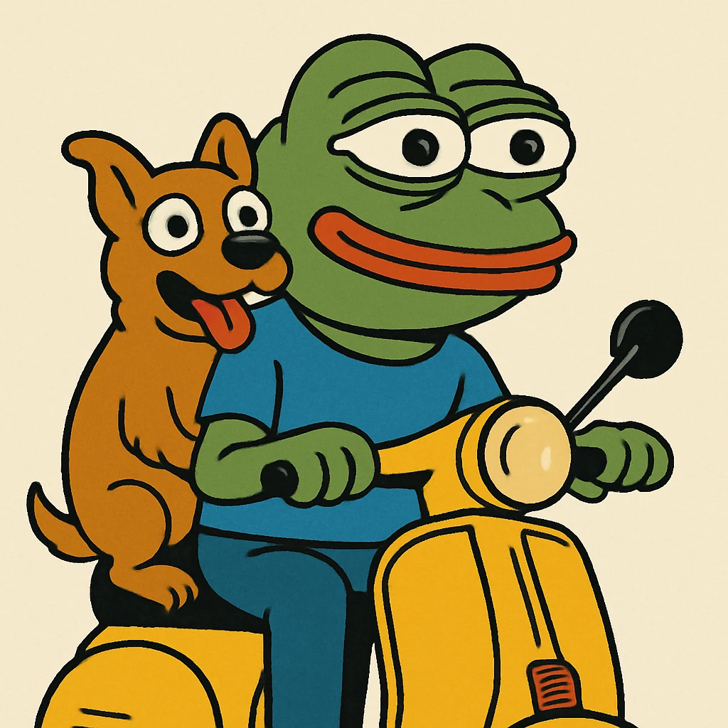 man and his pet dog riding a vespa emoji