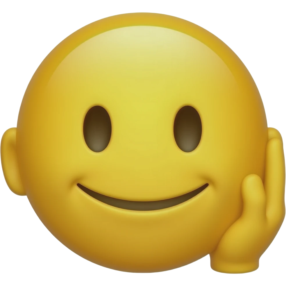 hand behind ear smirk yellow round emoji as rizz emoji