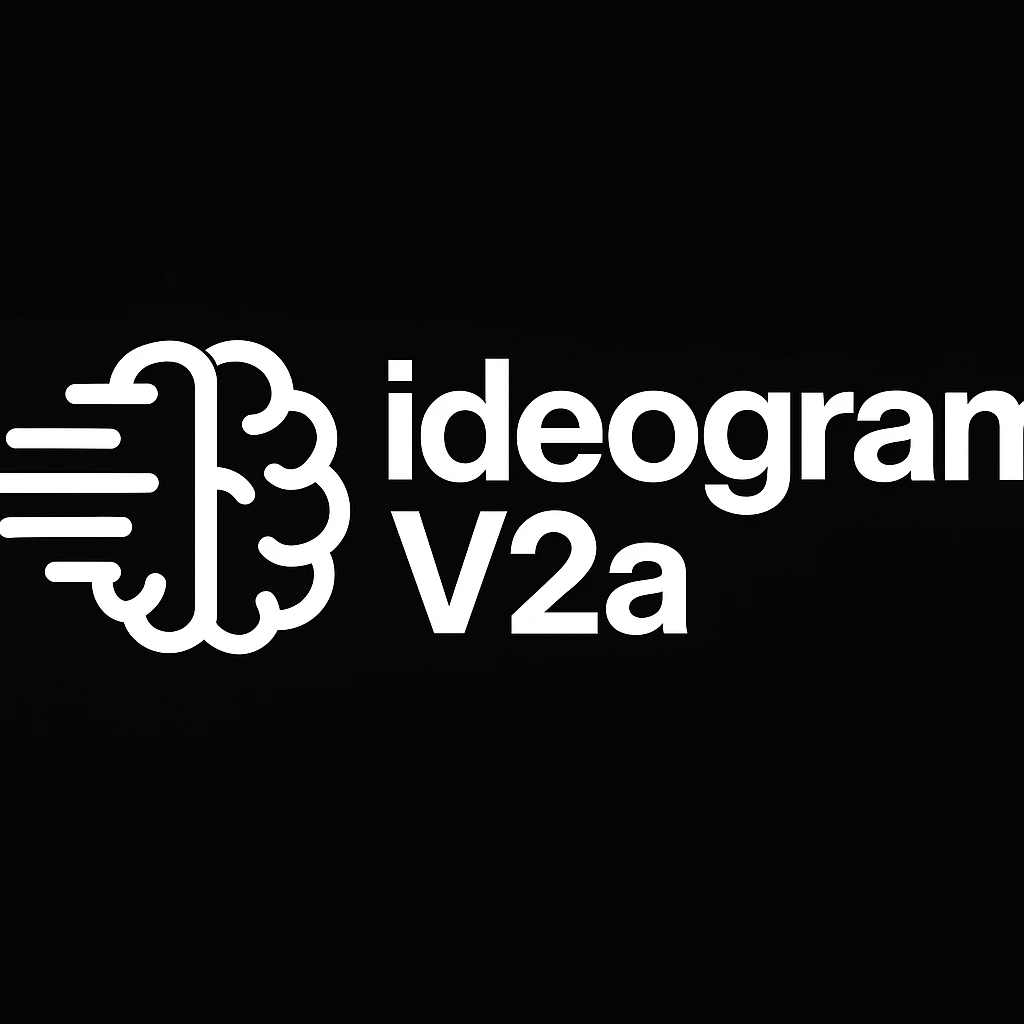recreate this logo with text of "ideogram V2a" emoji