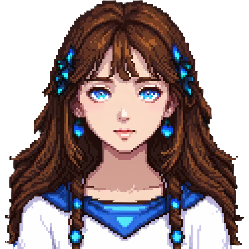 girl with brown hair and blue eyes emoji