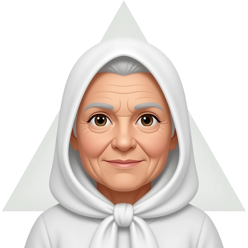 Pañuelo blanco atado en cabeza triángulo de abuela grande emoji
