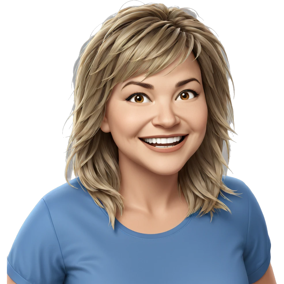 smiling girl in blue shirt emoji