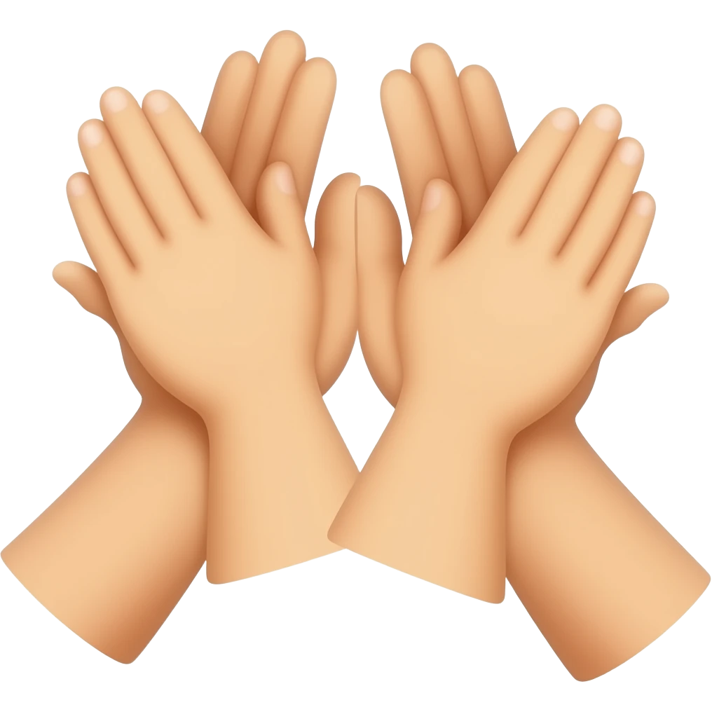 hands clapping with the knuckles making contact emoji