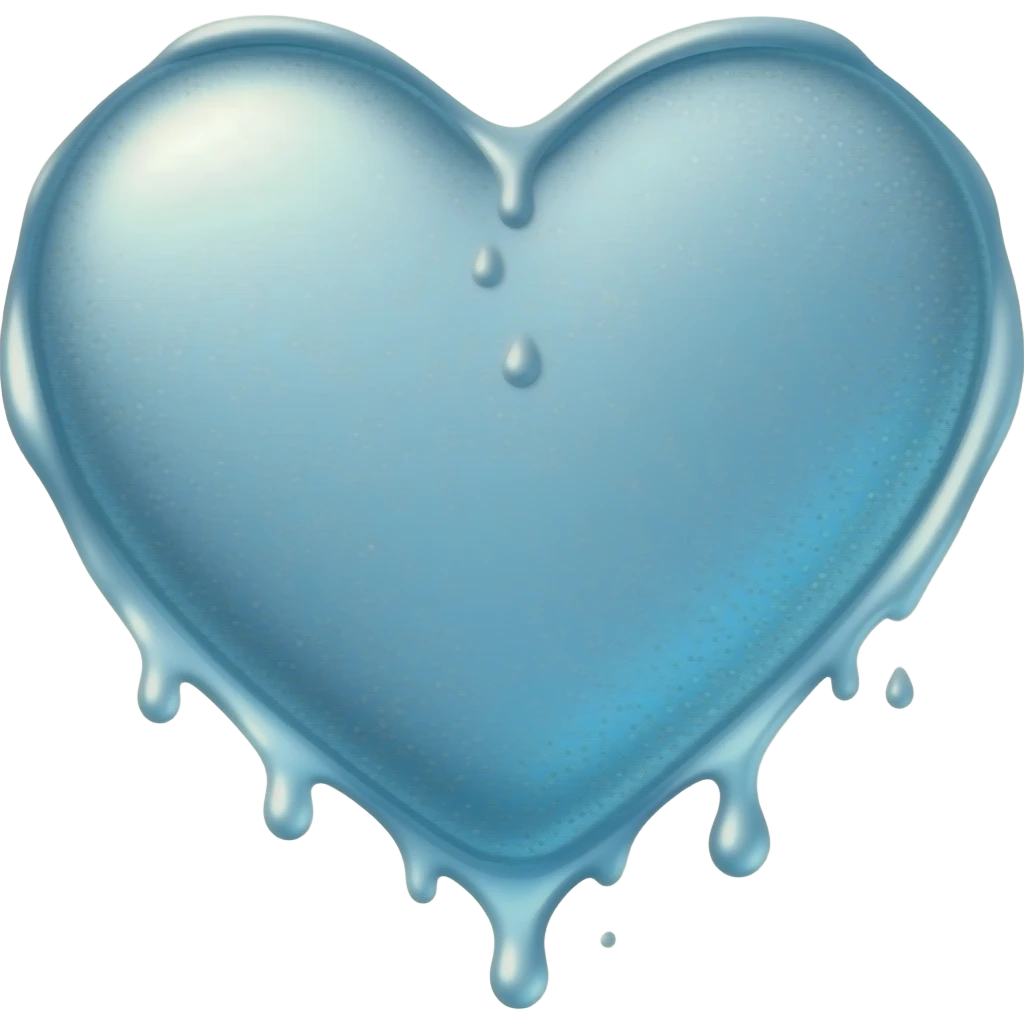 Coração congelado escorrendo emoji