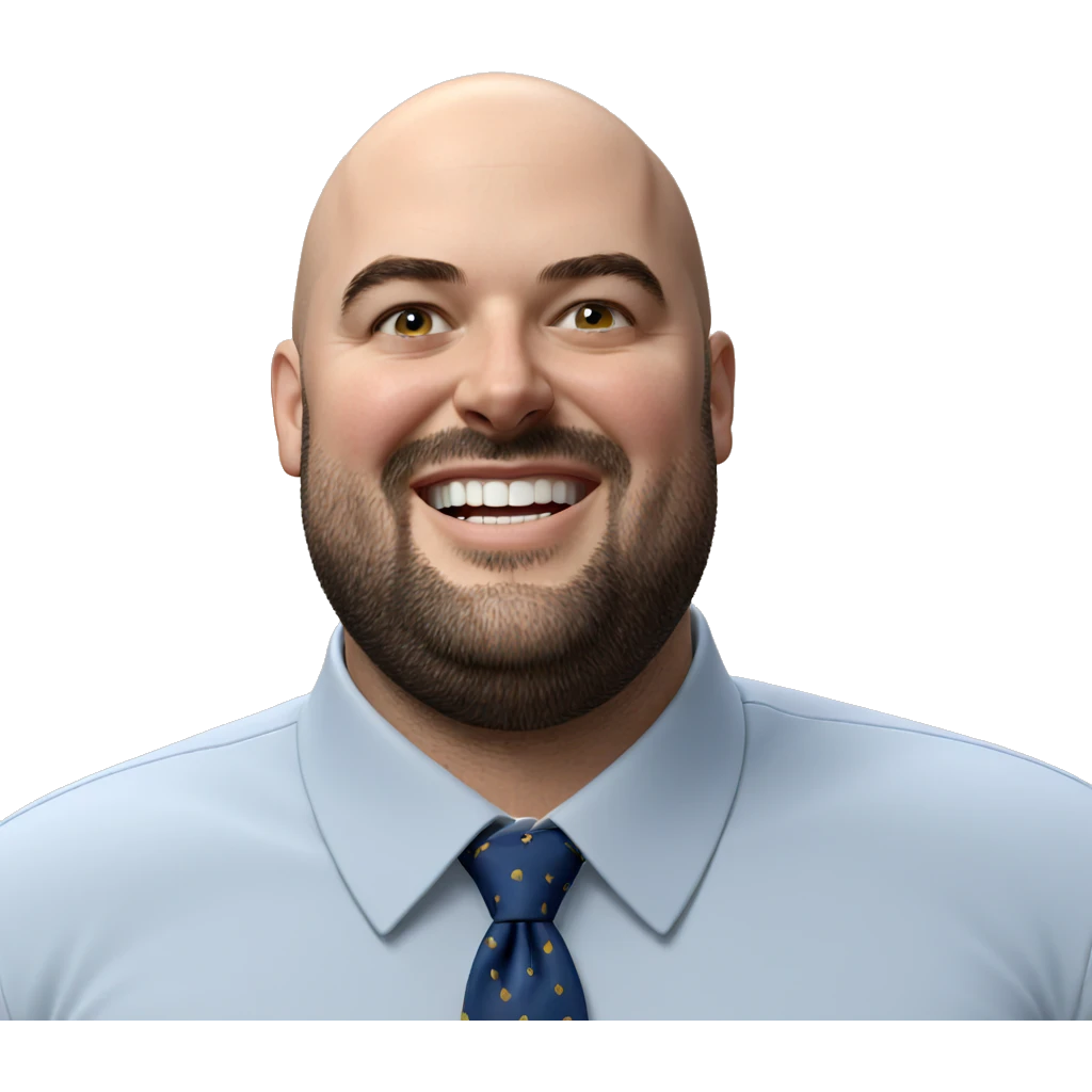 bald boy smiling in shirt emoji