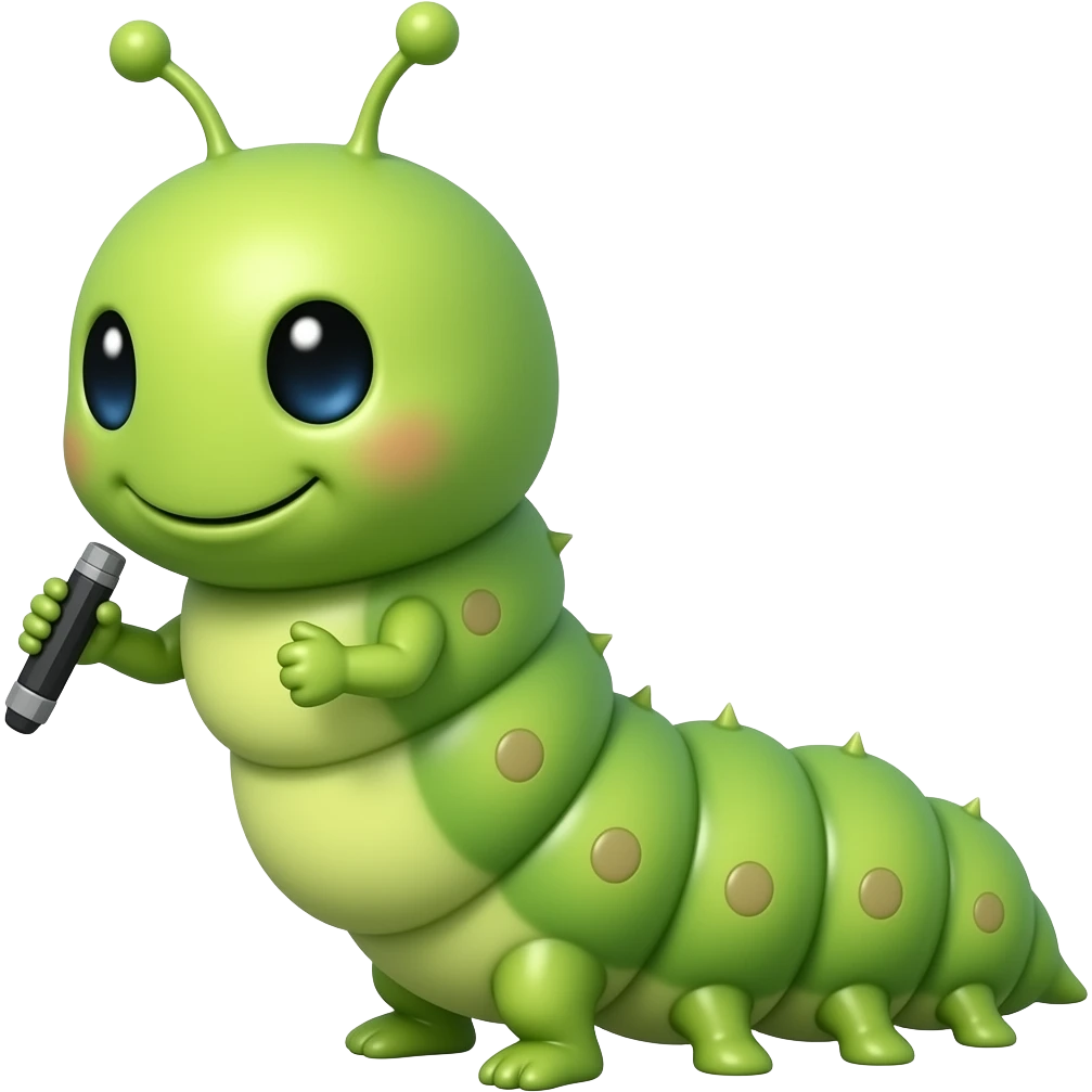 Larva playing game emoji