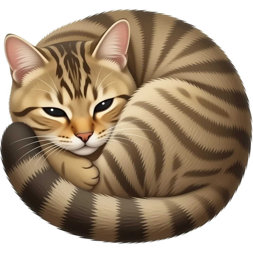tabby cat in ball shape emoji