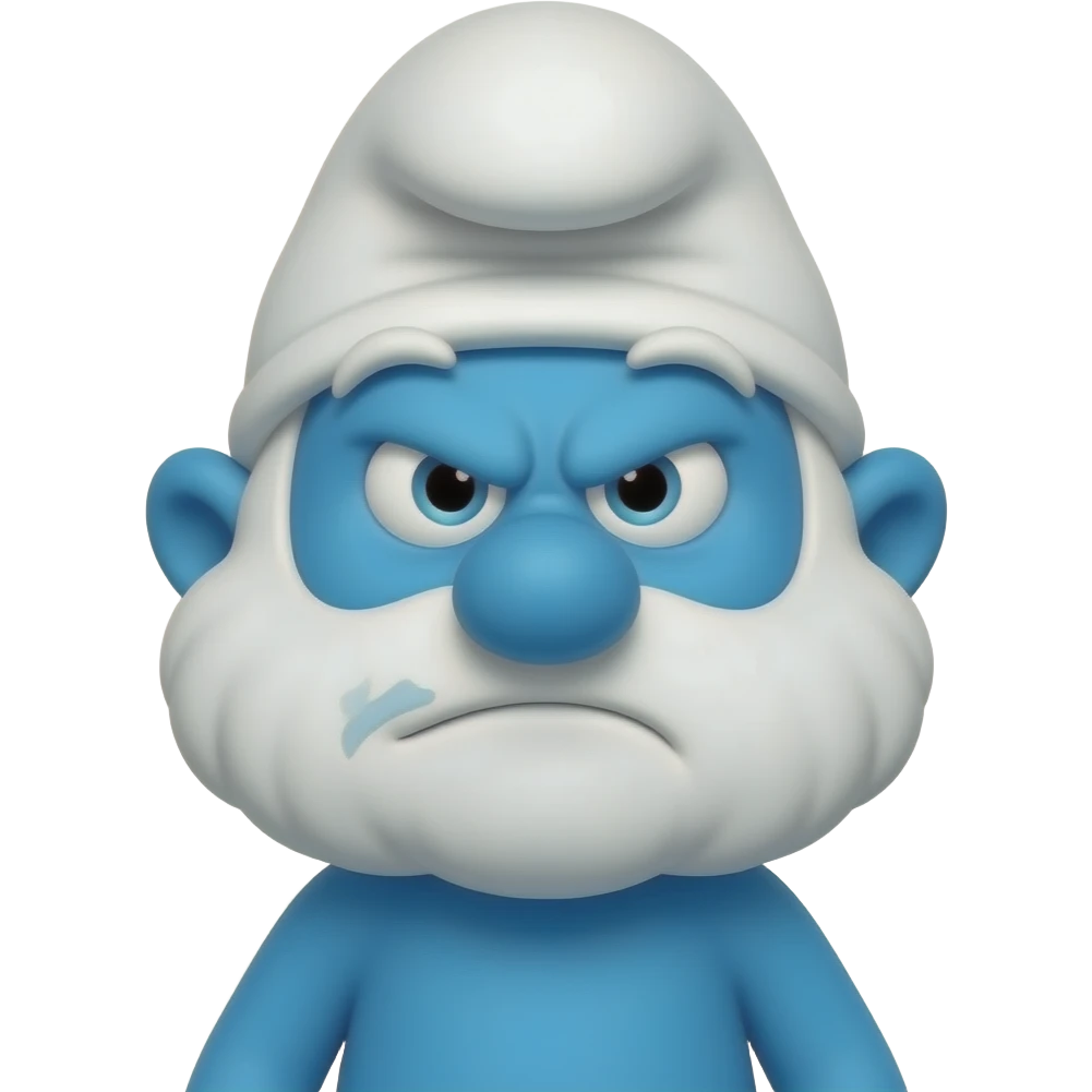 Schtroumpf grognon humain emoji