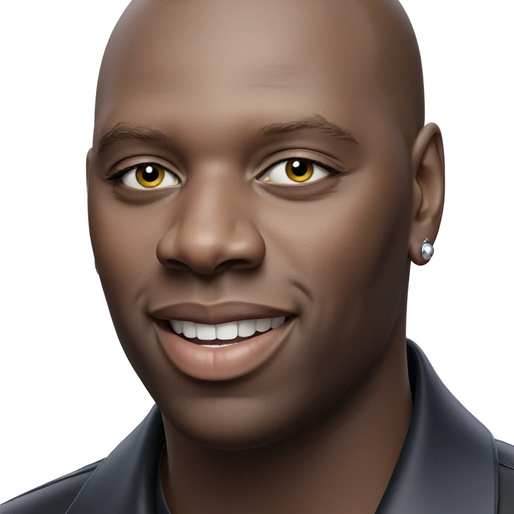 bald boy with earrings smile emoji