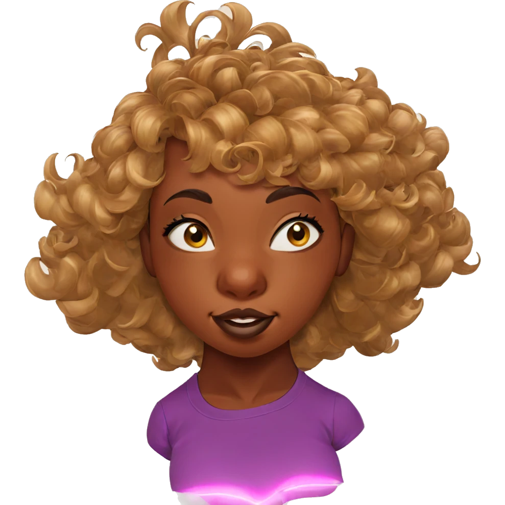 glowing dark-skinned girl portrait emoji