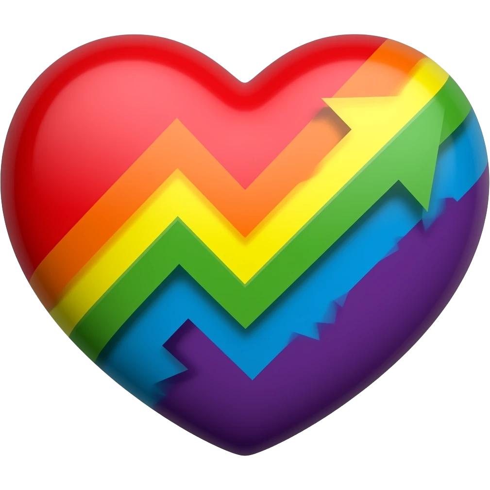 Progress heart red, orange, yellow, green, blue, violet, white, pink, light blue, brown, black emoji