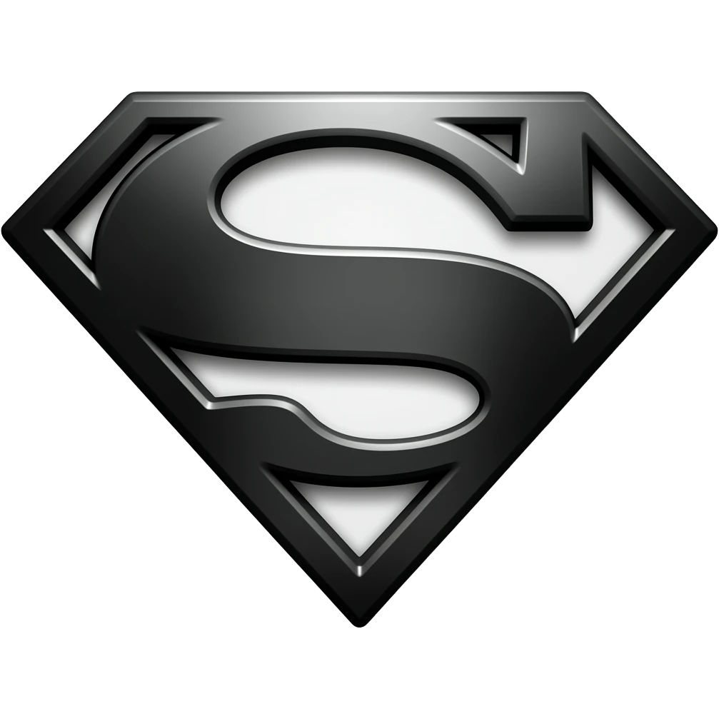 Black and chrome Superman logo emoji