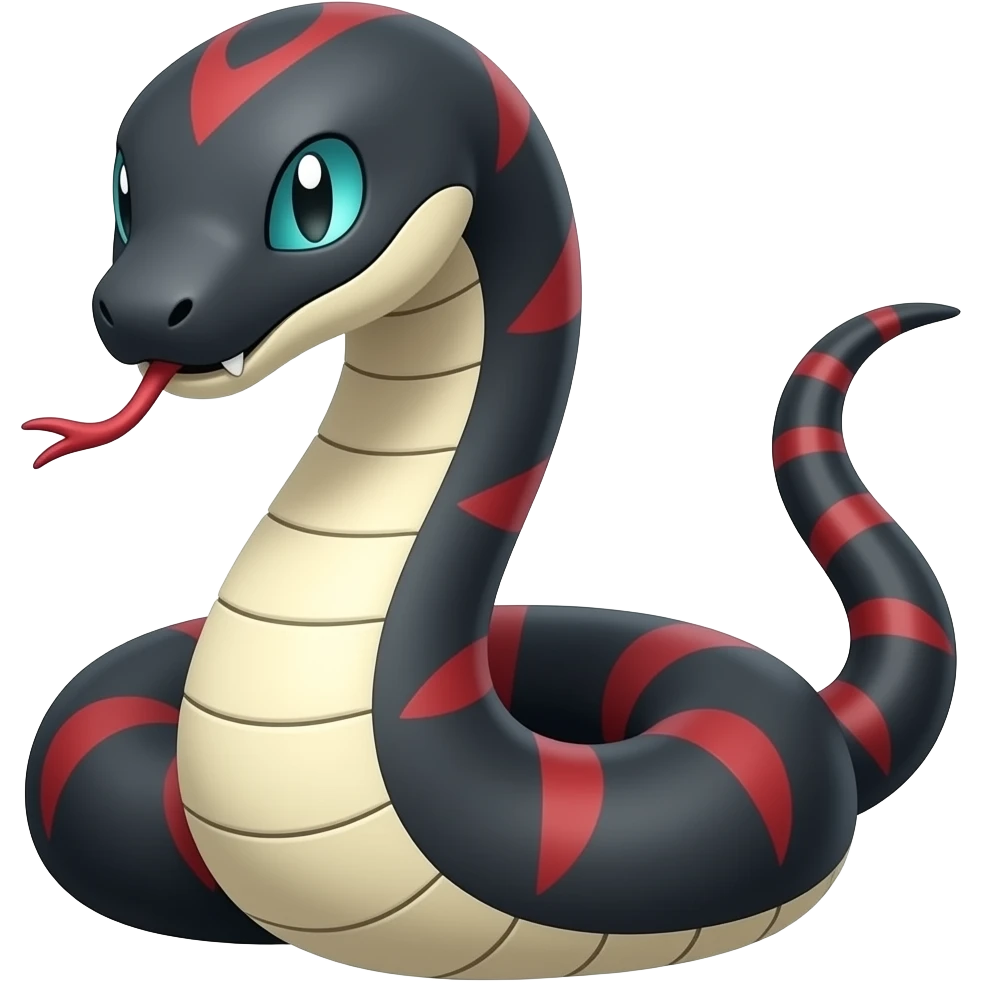 Black and red viper Fakemon Pokemon emoji