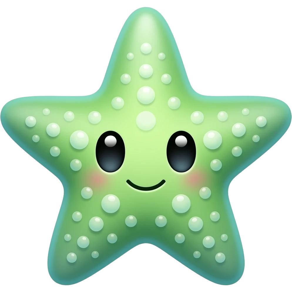 Star fish light greenish cute without bubbles emoji