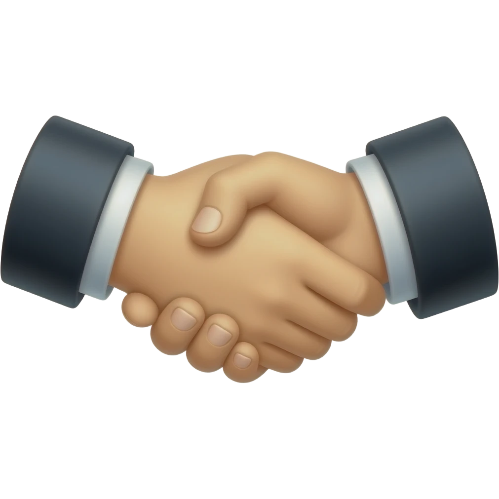 crea una imagen de dos manos dándose la mano emoji