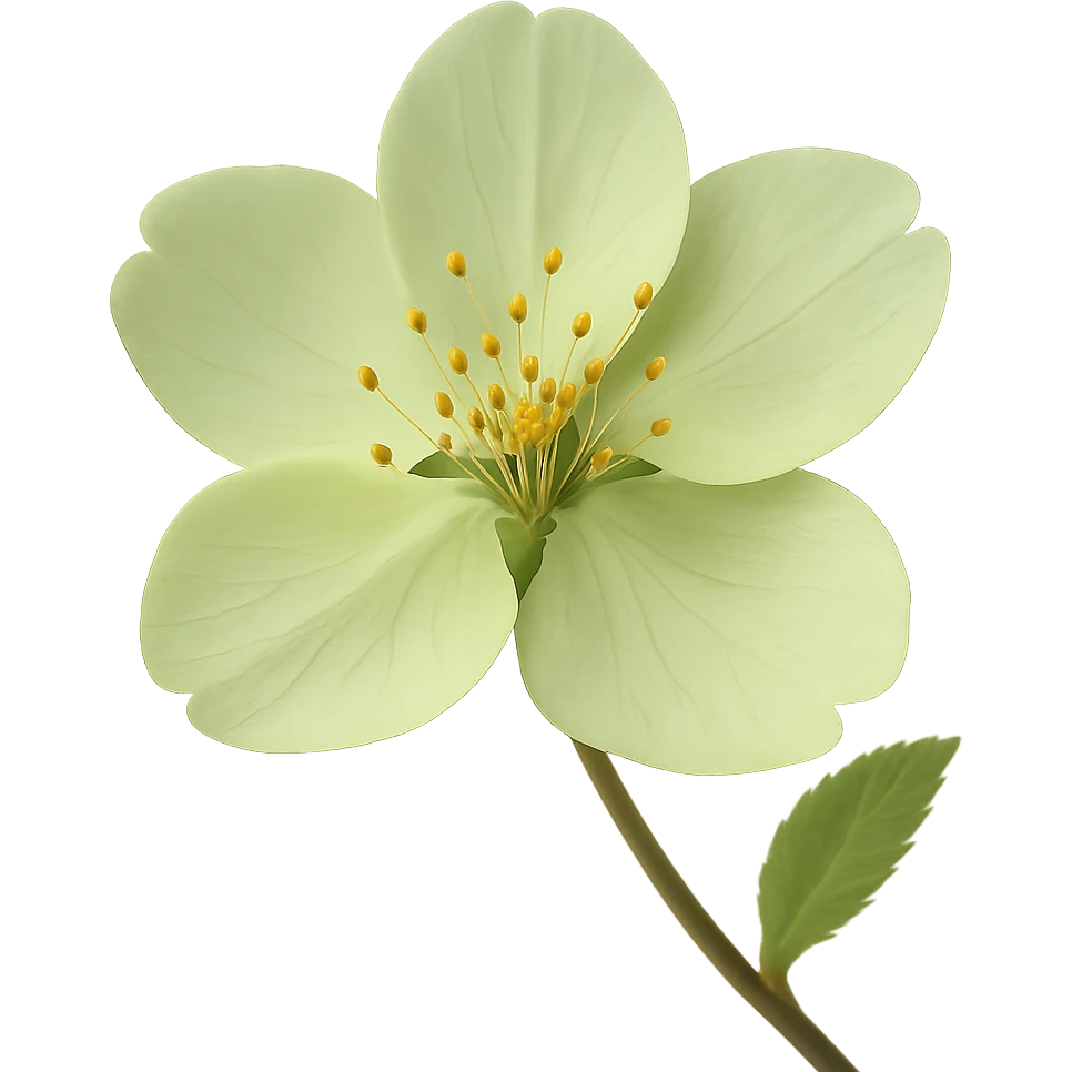 show  one green cherry blossom, remove background emoji