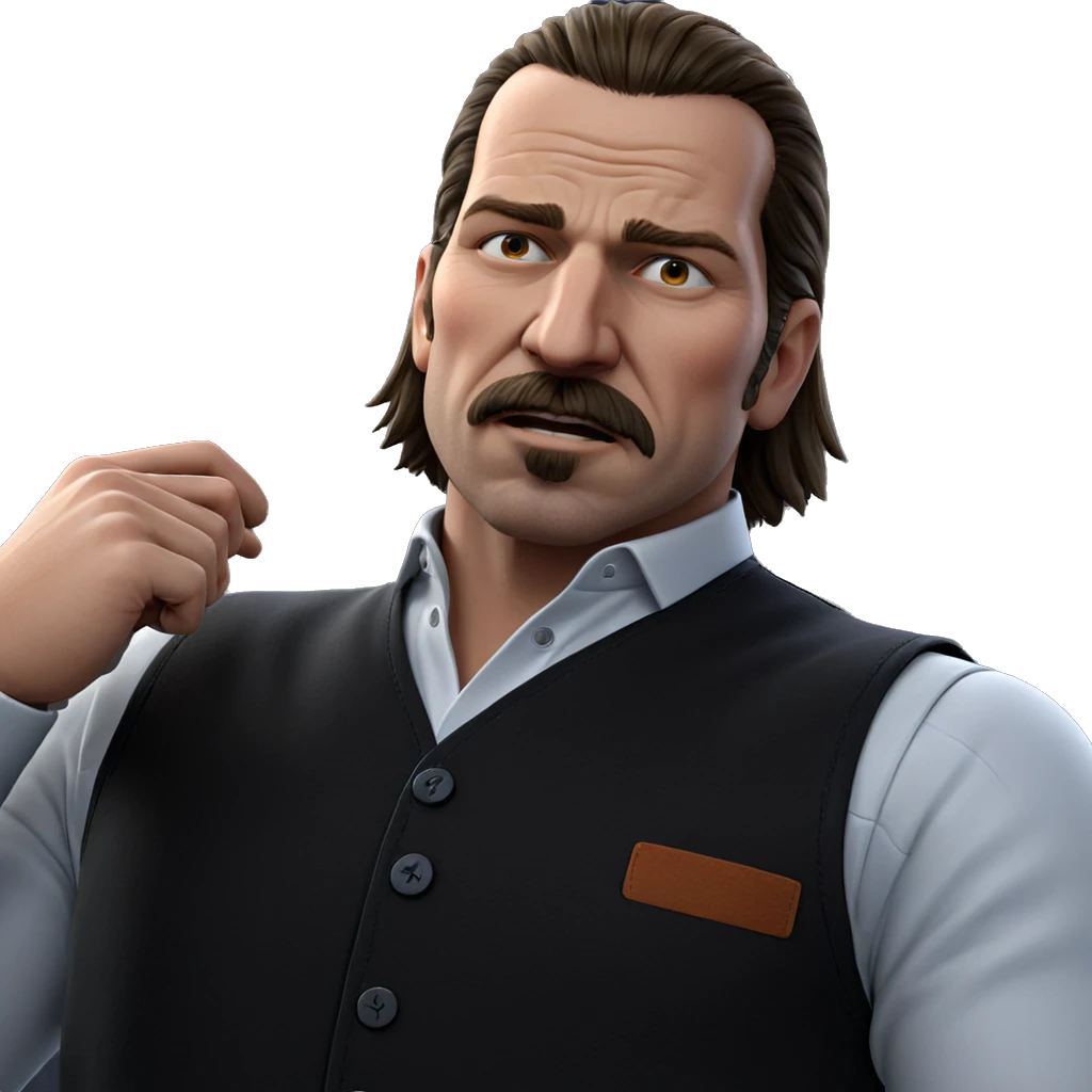 realistic portrait of man in vest emoji