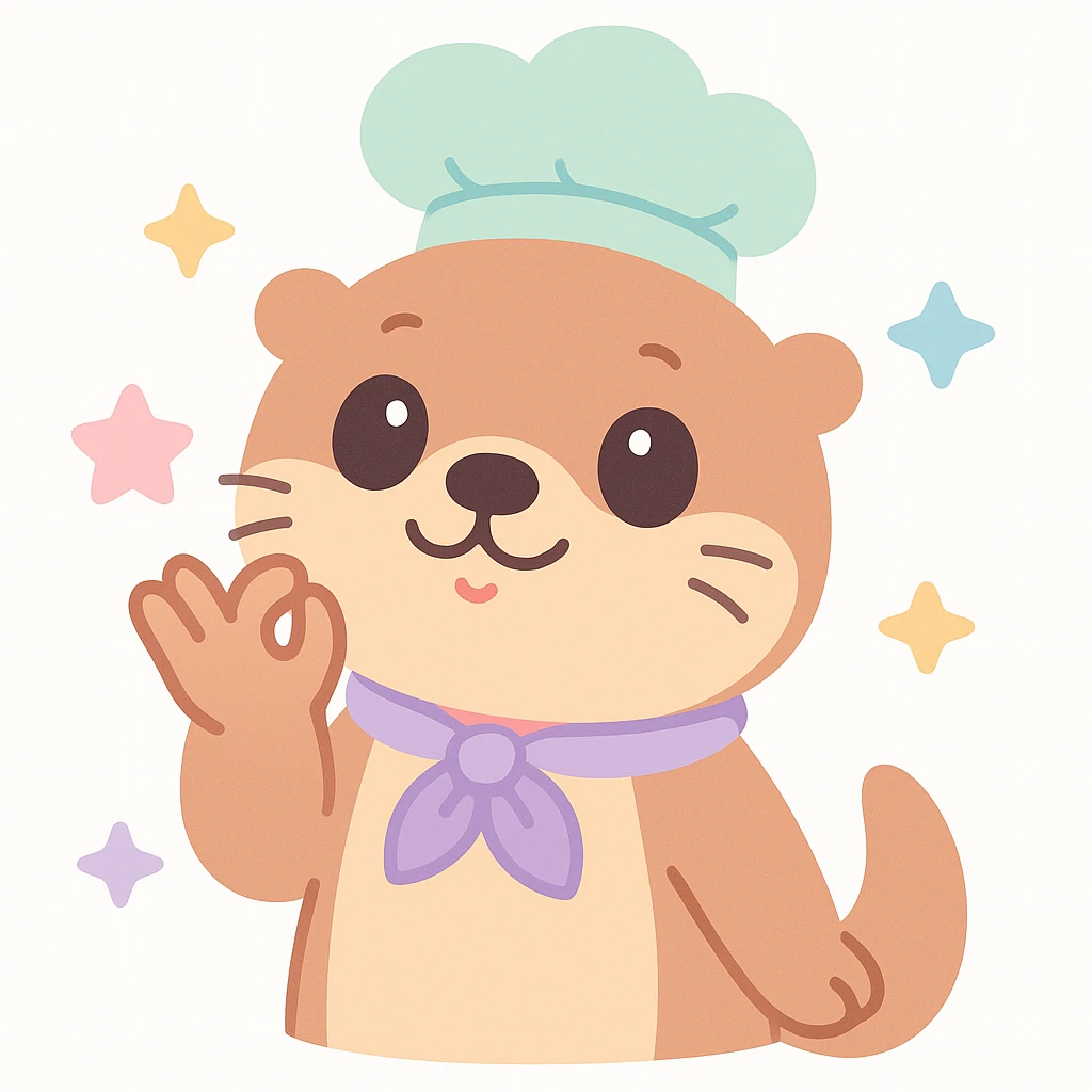 cute and expressive otter doing a chef's kiss gesture emoji