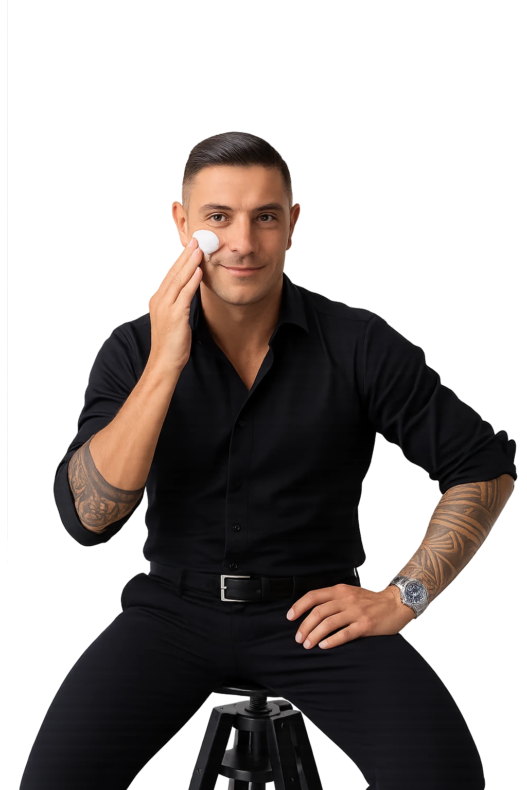 uomo che si spalma la crema emoji