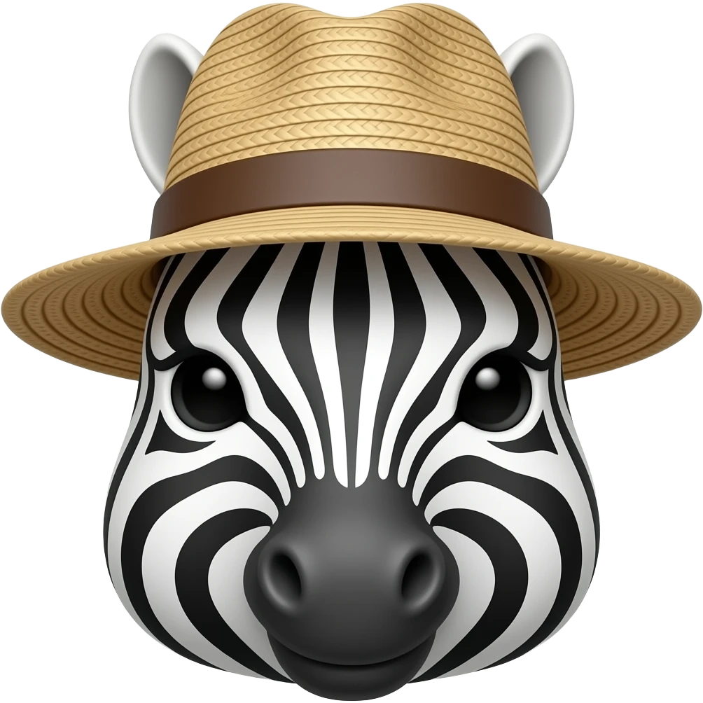 zebra with a hat face emoji