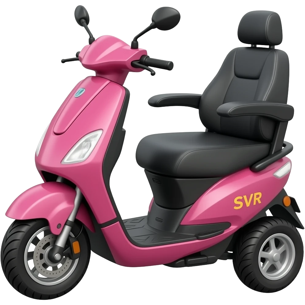 Scootmobiel pink one with SVR gold letters emoji