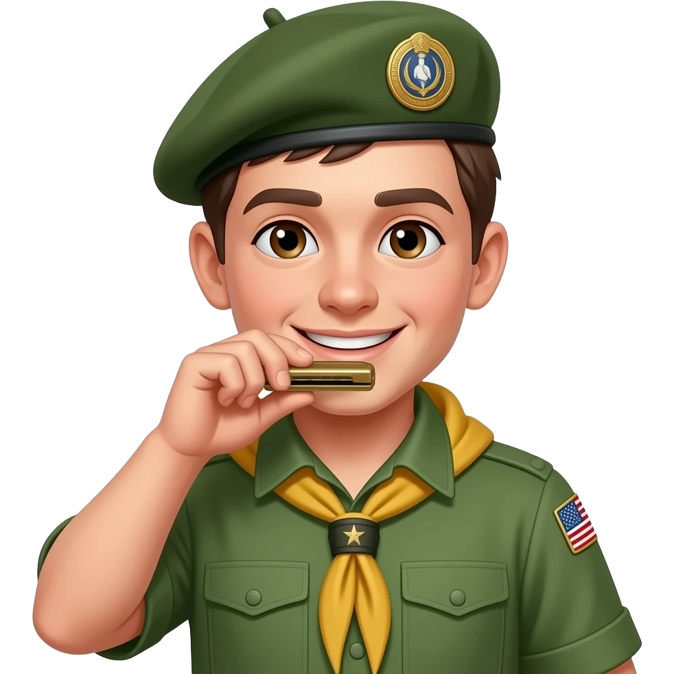 pfadfinder mit mundharmonika emoji