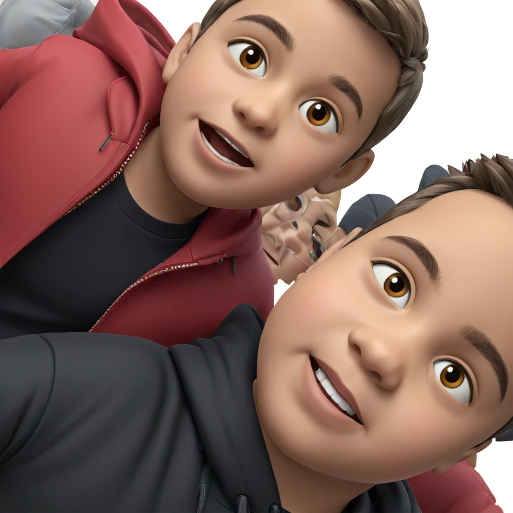 two boys in stylish attire emoji