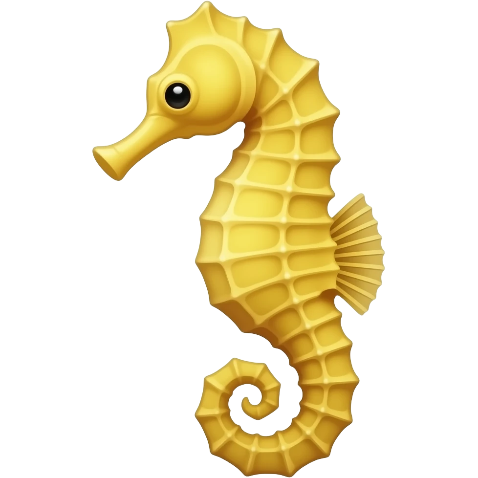 Yellow seahorse facing left emoji