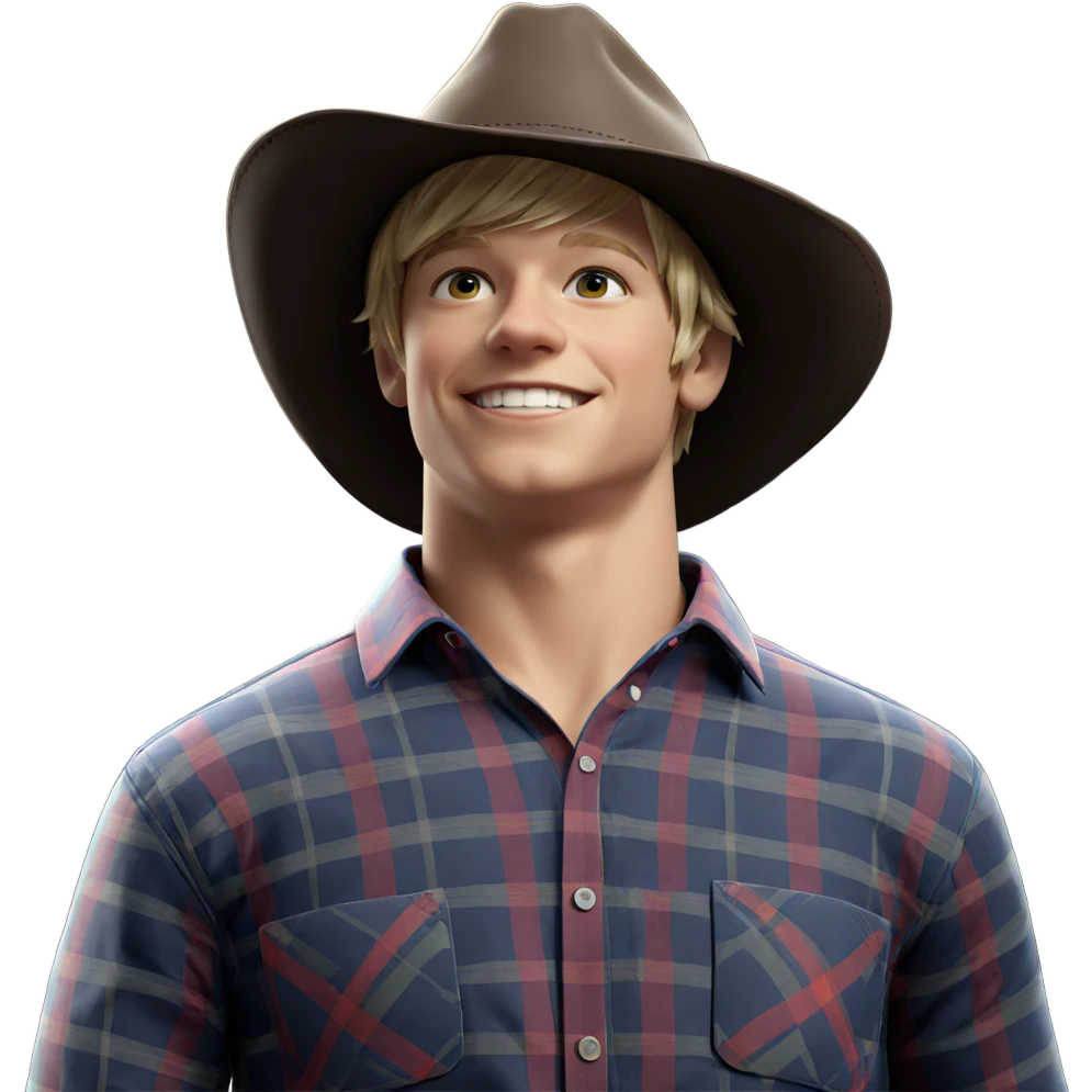 smiling blonde boy in plaid emoji