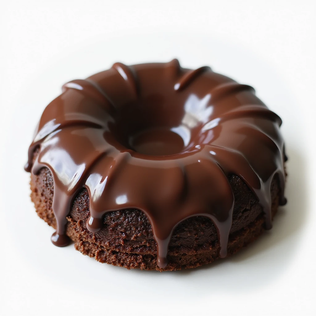 realistic round chocolate cake with glossy ganache, photorealistic style emoji