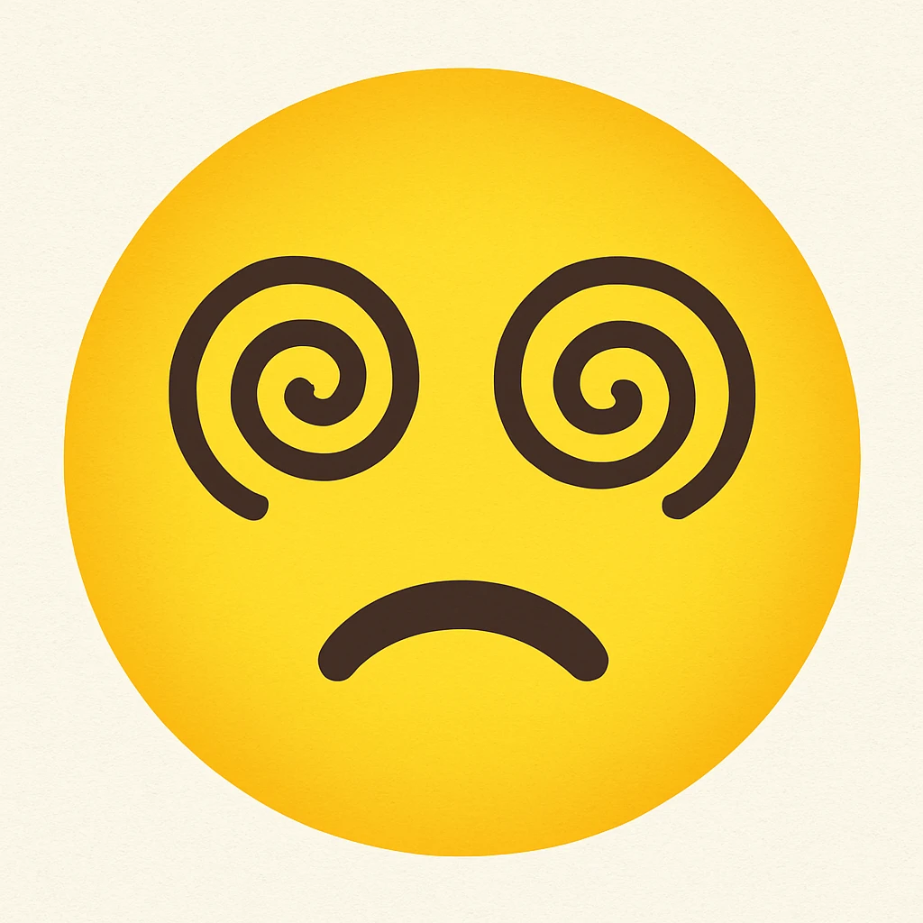 yellow face with dizzy eyes emoji