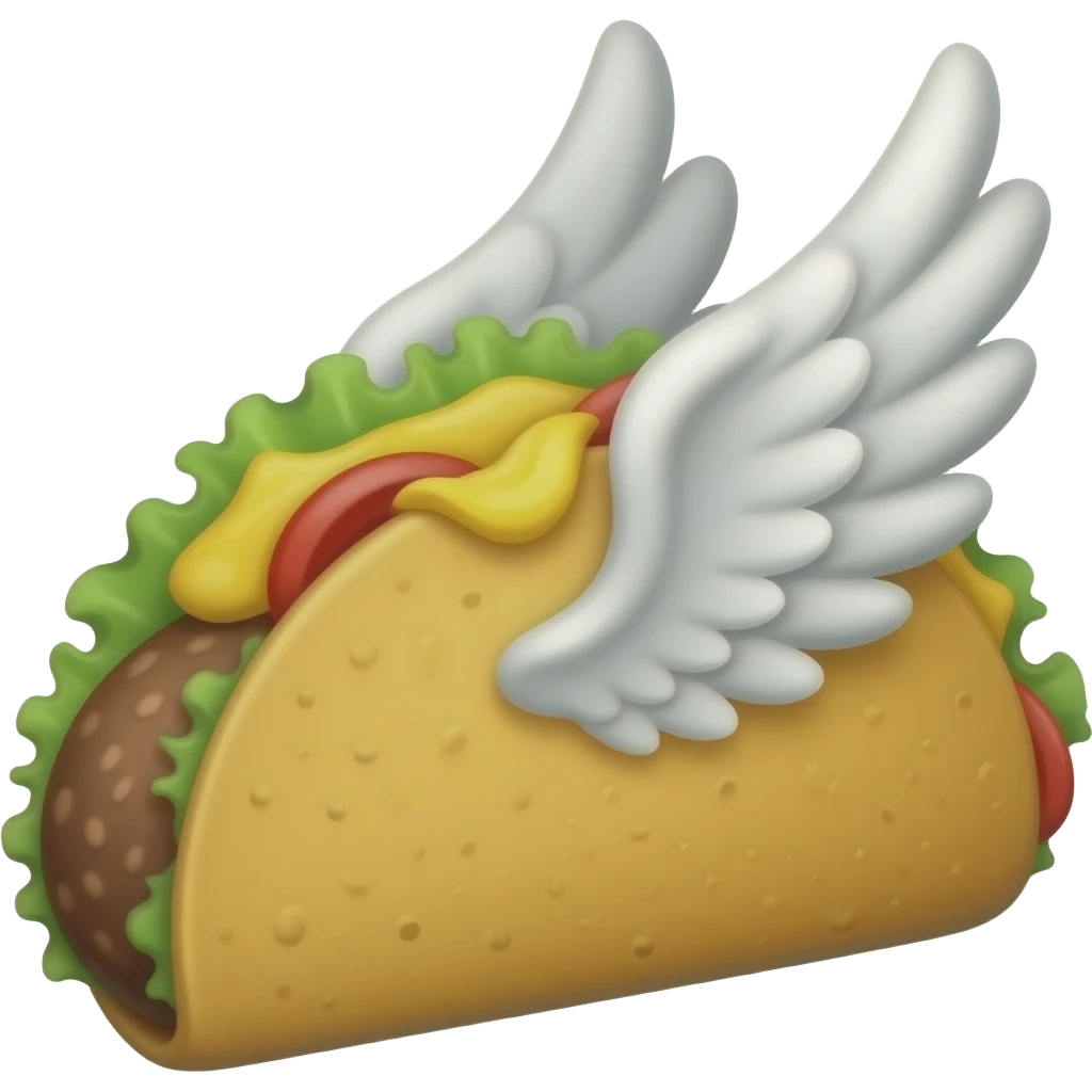 Taco with white wings emoji