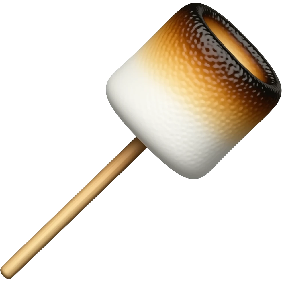 toasted marshmallow on a very longer stick but less burned emoji