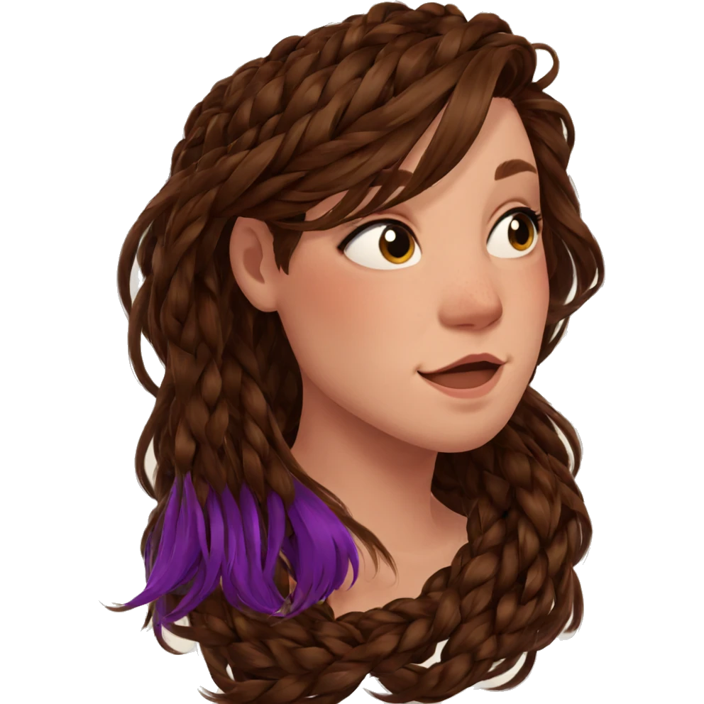 braided beauty with long hair emoji