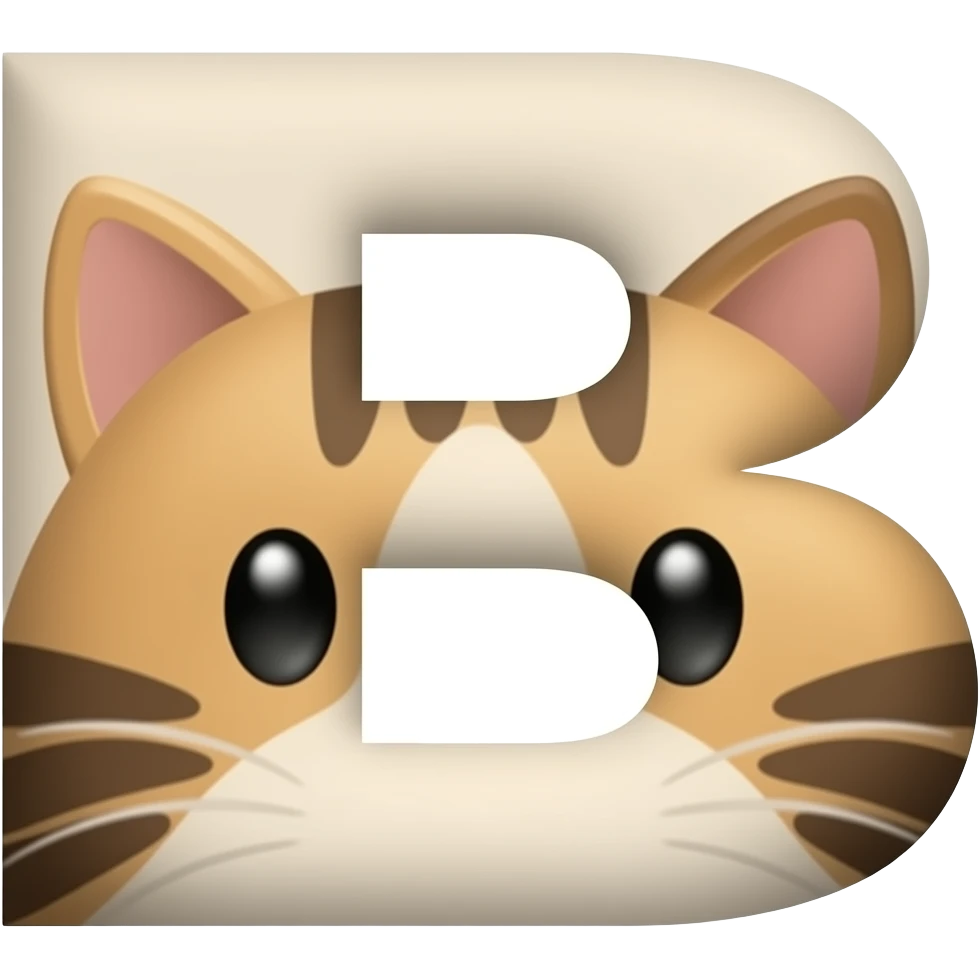 Letra B com um gato emoji