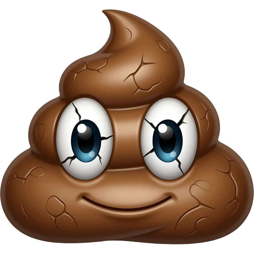 A Melted And Broken Poop With Broken Eyes emoji